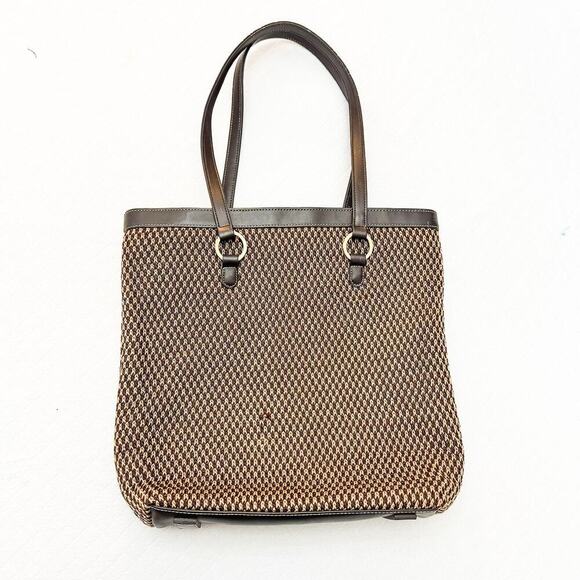 The Sak Brown Elliott Lucca Crochet Vintage Leather Handle Tan Handbag Purse - Picture 1 of 7